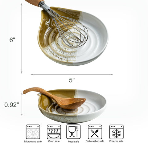 Cormomu large utensil rest fits spoons and ladles for tidy prep.