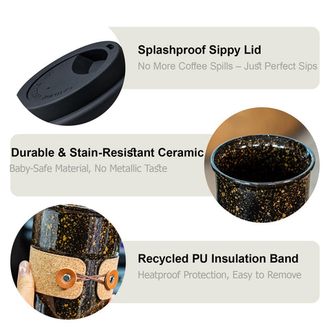 Cormomu microwave and dishwasher safe ceramic mug for easy care