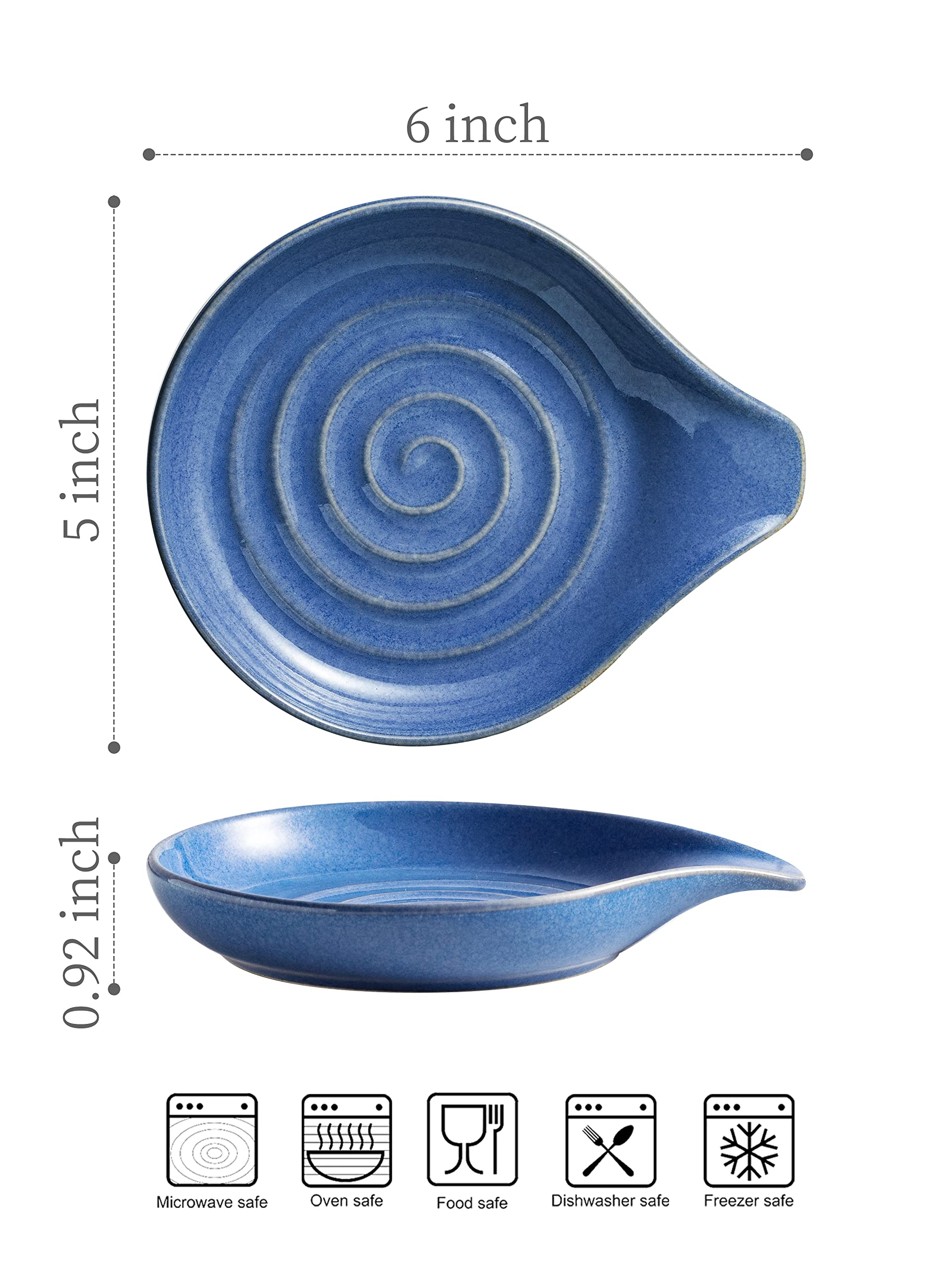 Cormomu spoon rest blue with nonstick ceramic surface is easy to clean