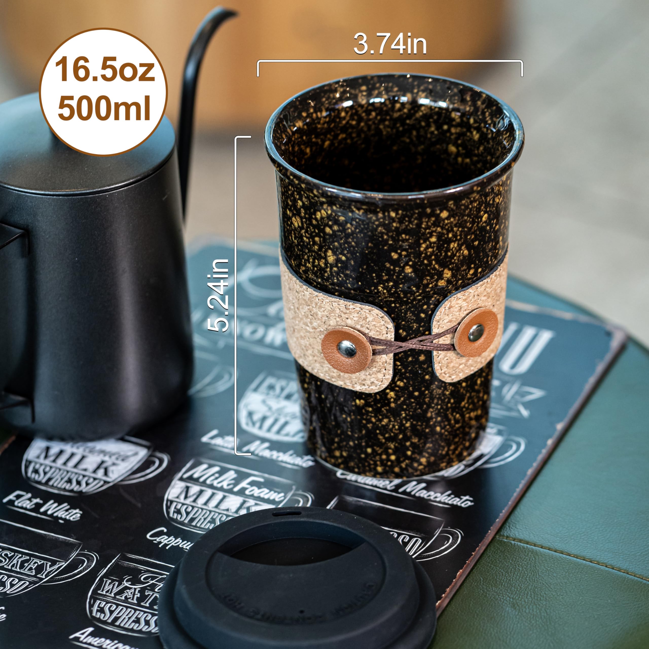 Cormomu ceramic stoneware mug preserves flavor integrity for coffee and tea.