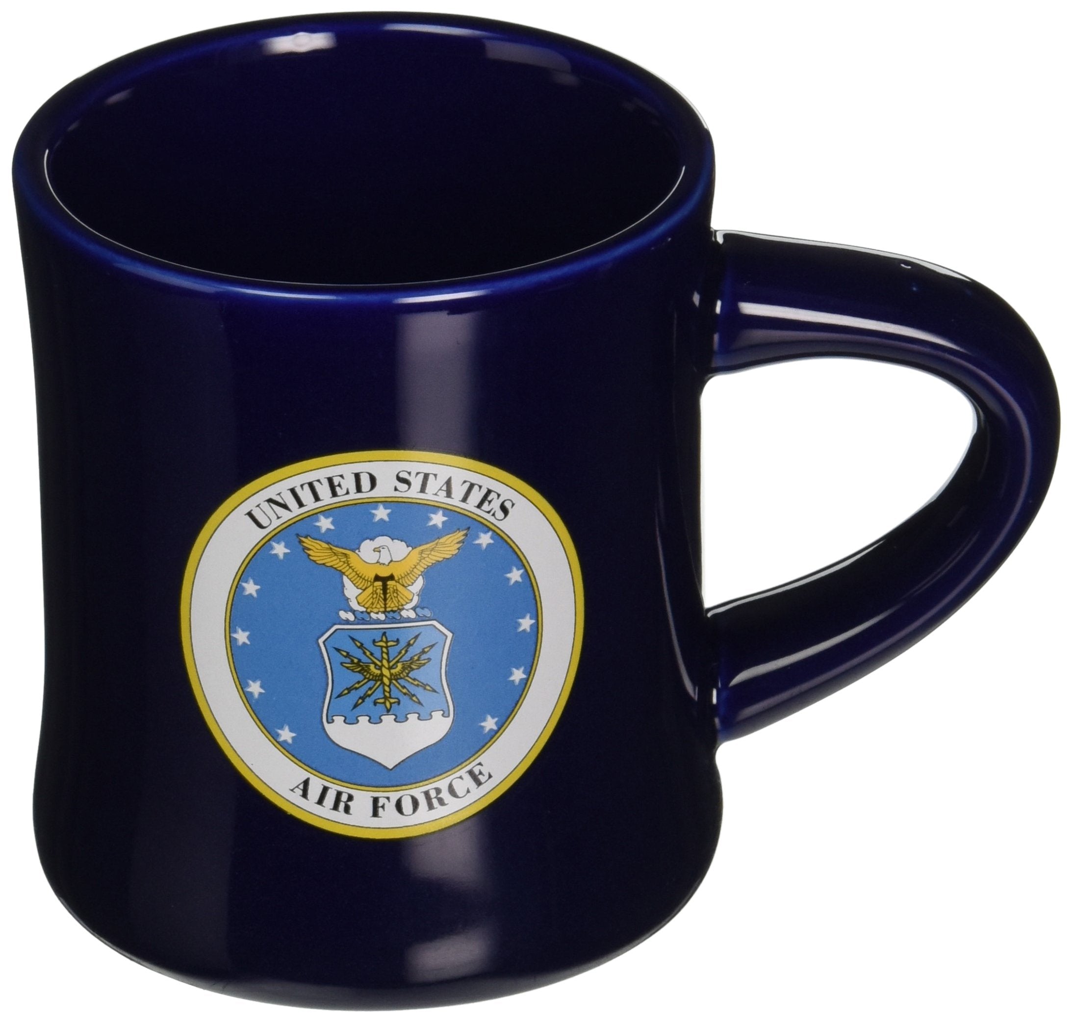 Cornell U.S. Air Force mug with blue glaze and front logo for daily coffee