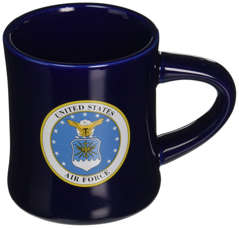 Cornell U.S. Air Force mug with blue glaze and front logo for daily coffee