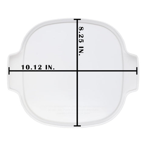 Corningware lid closeup shows BPA-free plastic and durable construction for everyday use.