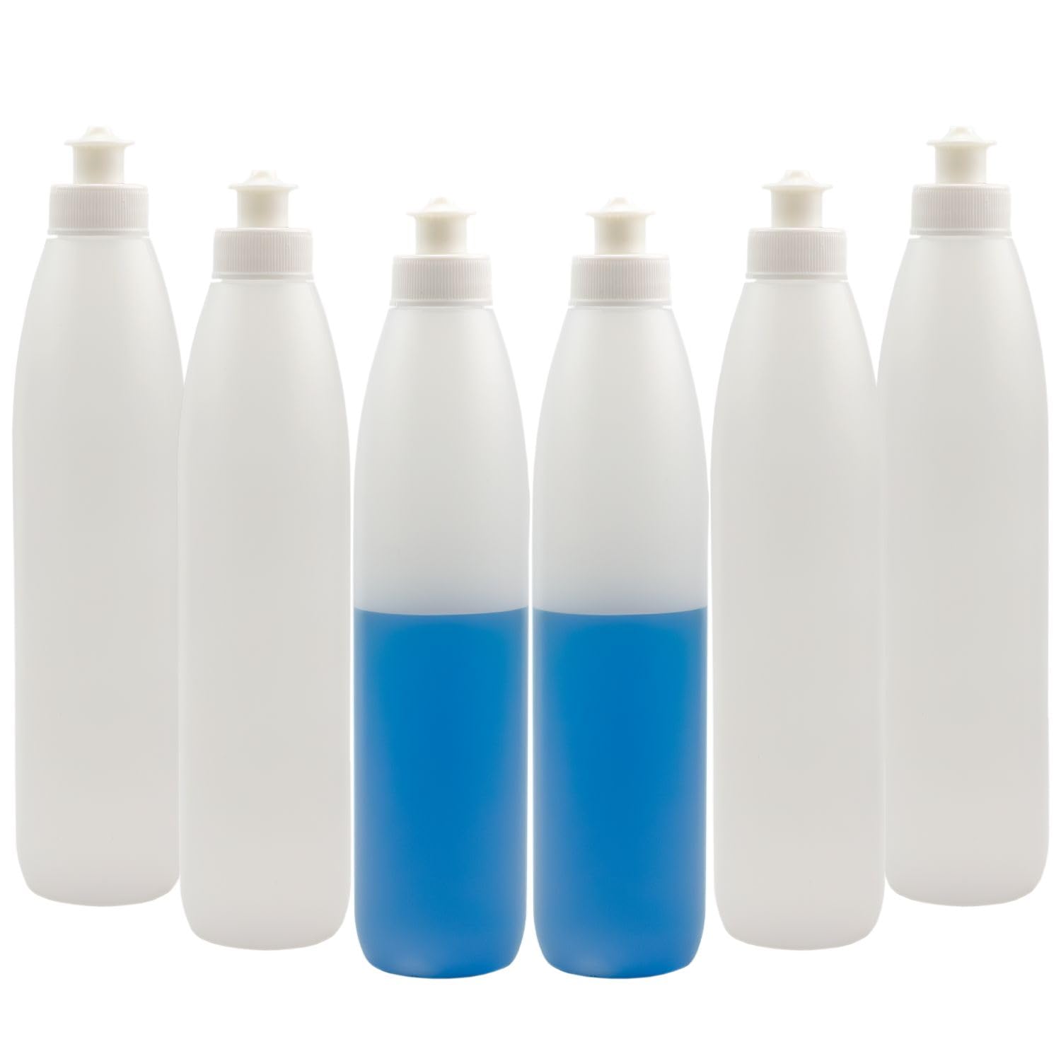 Cornucopia six-pack bottles with dish soap for organized cleaning tasks