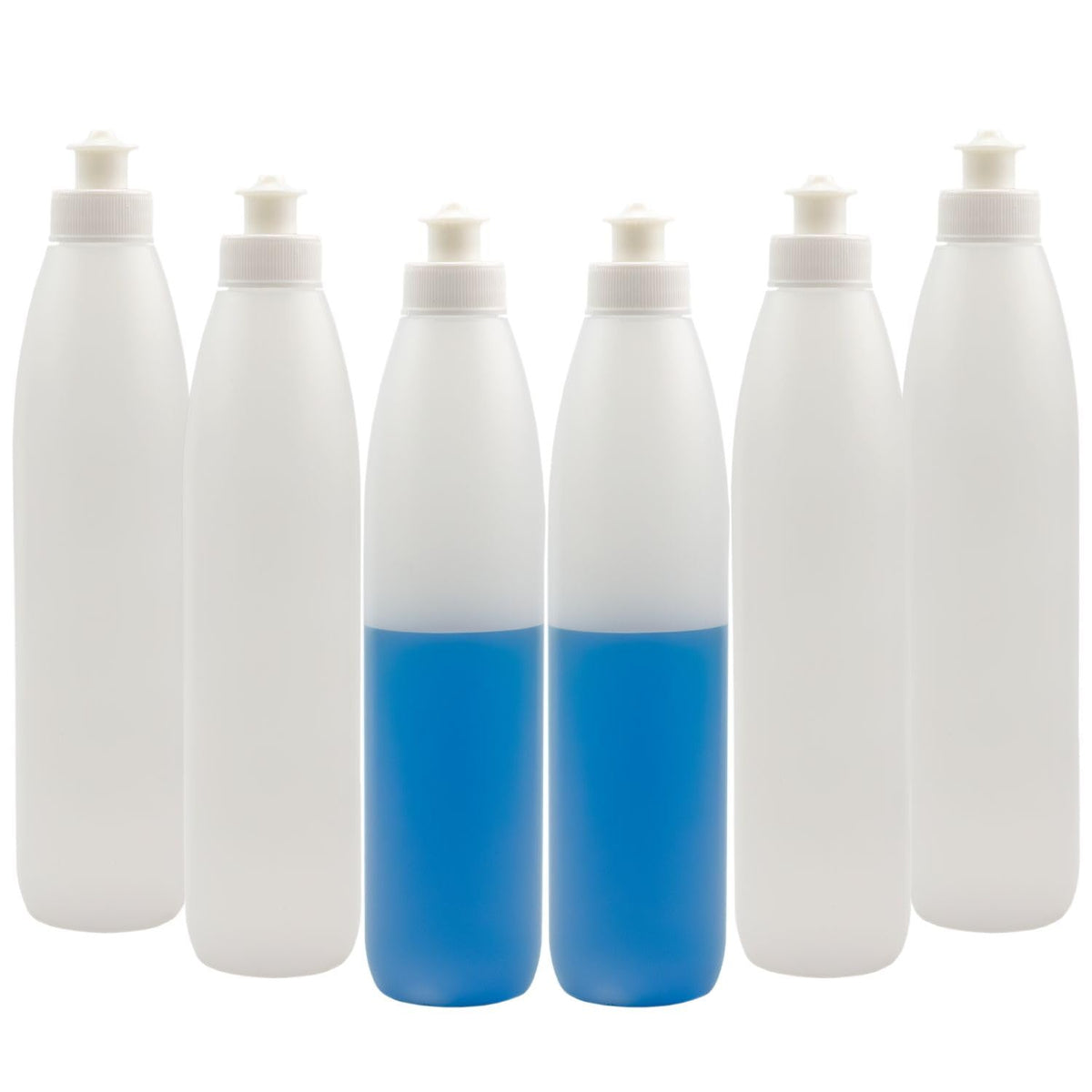 Cornucopia six-pack bottles with dish soap for organized cleaning tasks