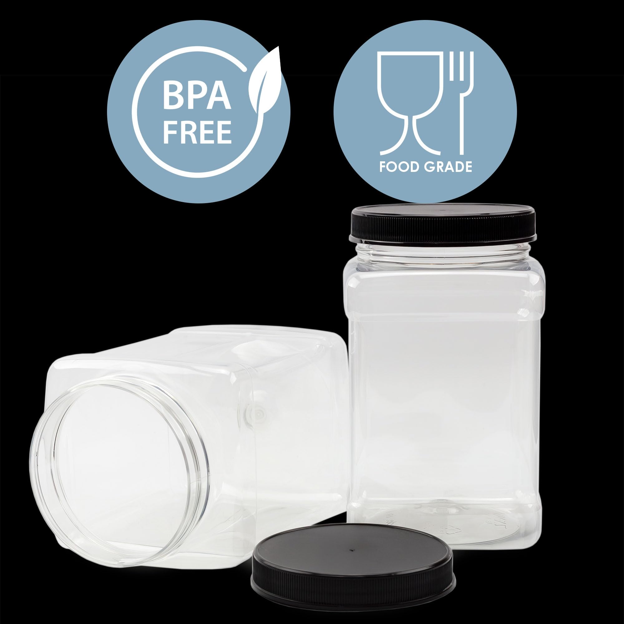 Cornucopia Brands black lids seal freshness on each canister.