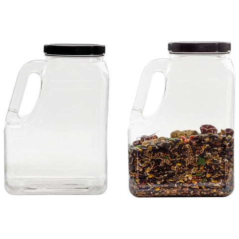Cornucopia Brands clear gallon jar with handle, front view for pantry organization