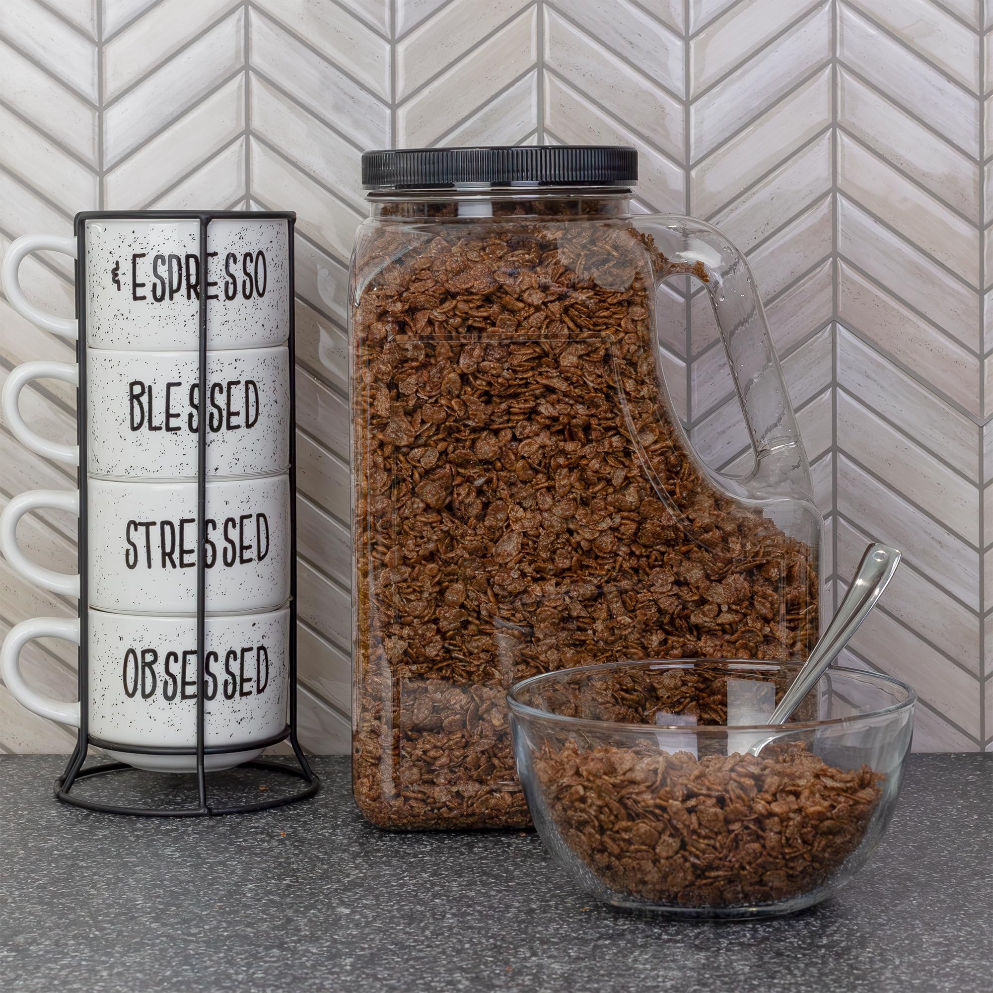Two-pack stacked Cornucopia Brands jars for bulk storage