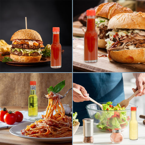 Cornucopia Brands dripper inserts shown for controlled sauce dispensing.