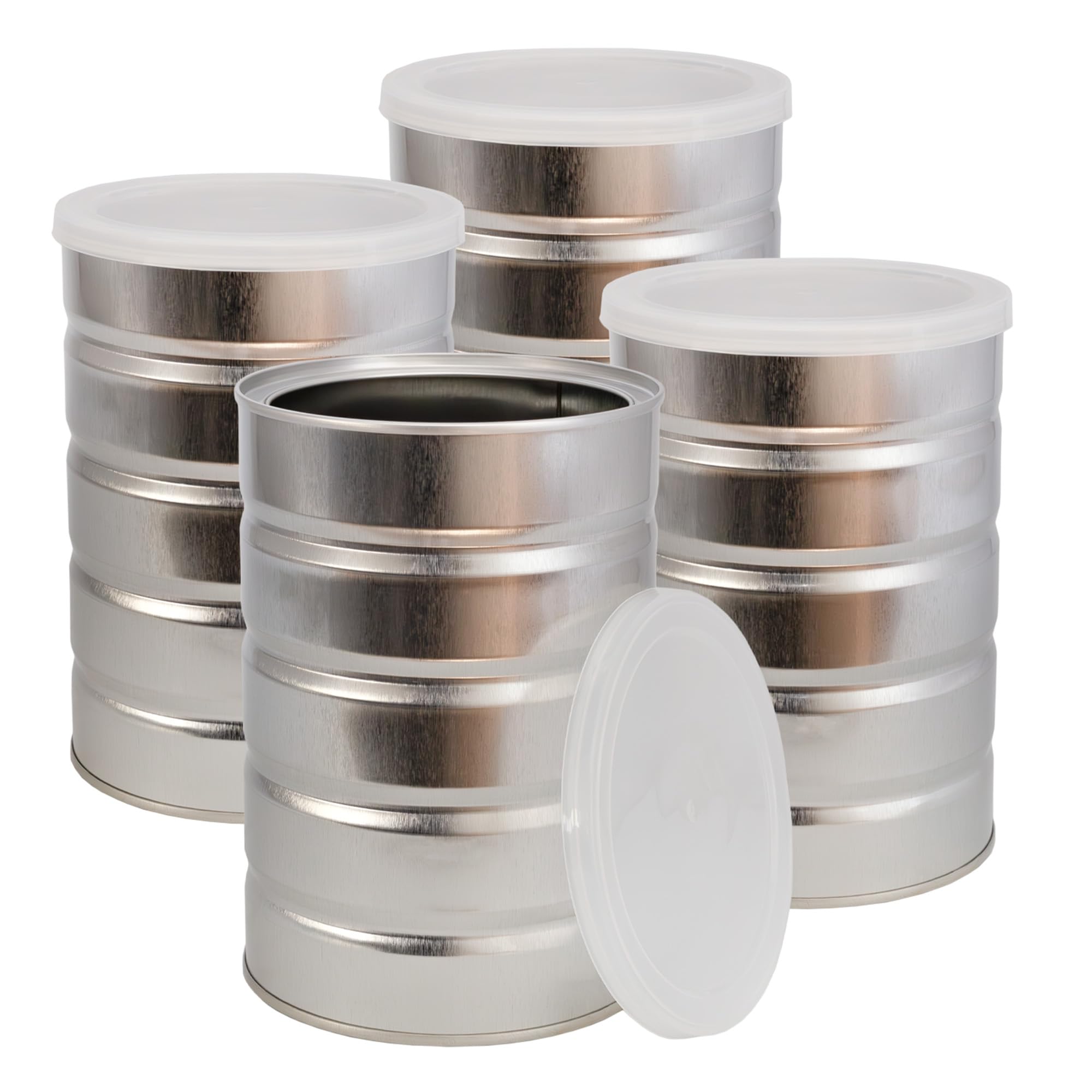 Cornucopia Brands empty coffee cans four-pack for pantry organization.