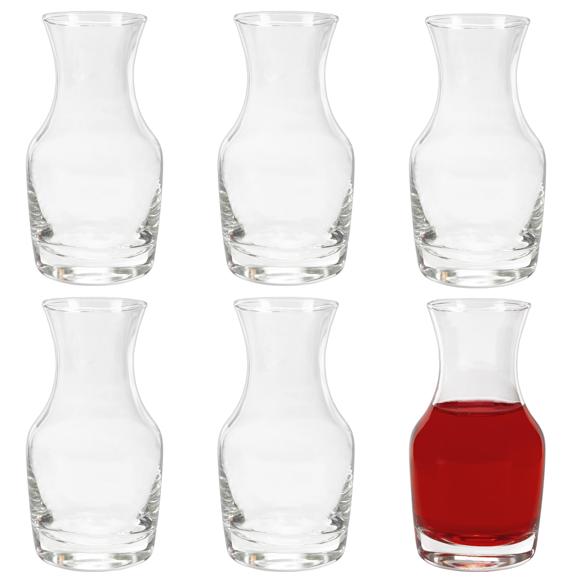 Cornucopia Brands six pack mini wine carafes shown for easy tastings.