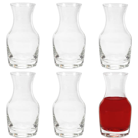 Cornucopia Brands six pack mini wine carafes shown for easy tastings.