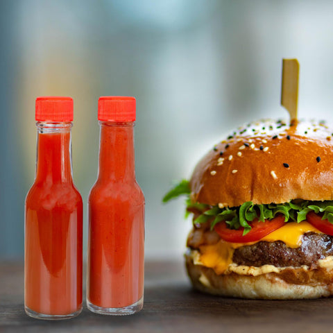 Cornucopia Brands red cap bottle close-up, perfect for small-batch condiments.
