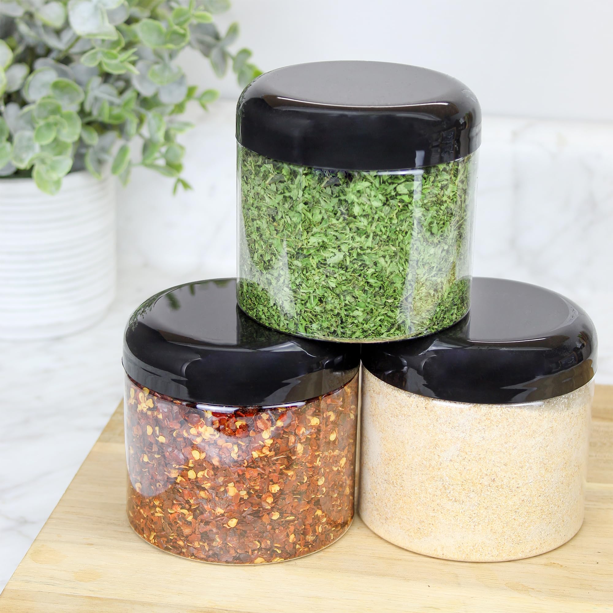 Cornucopia Brands stackable jar front view for organized bathroom supplies