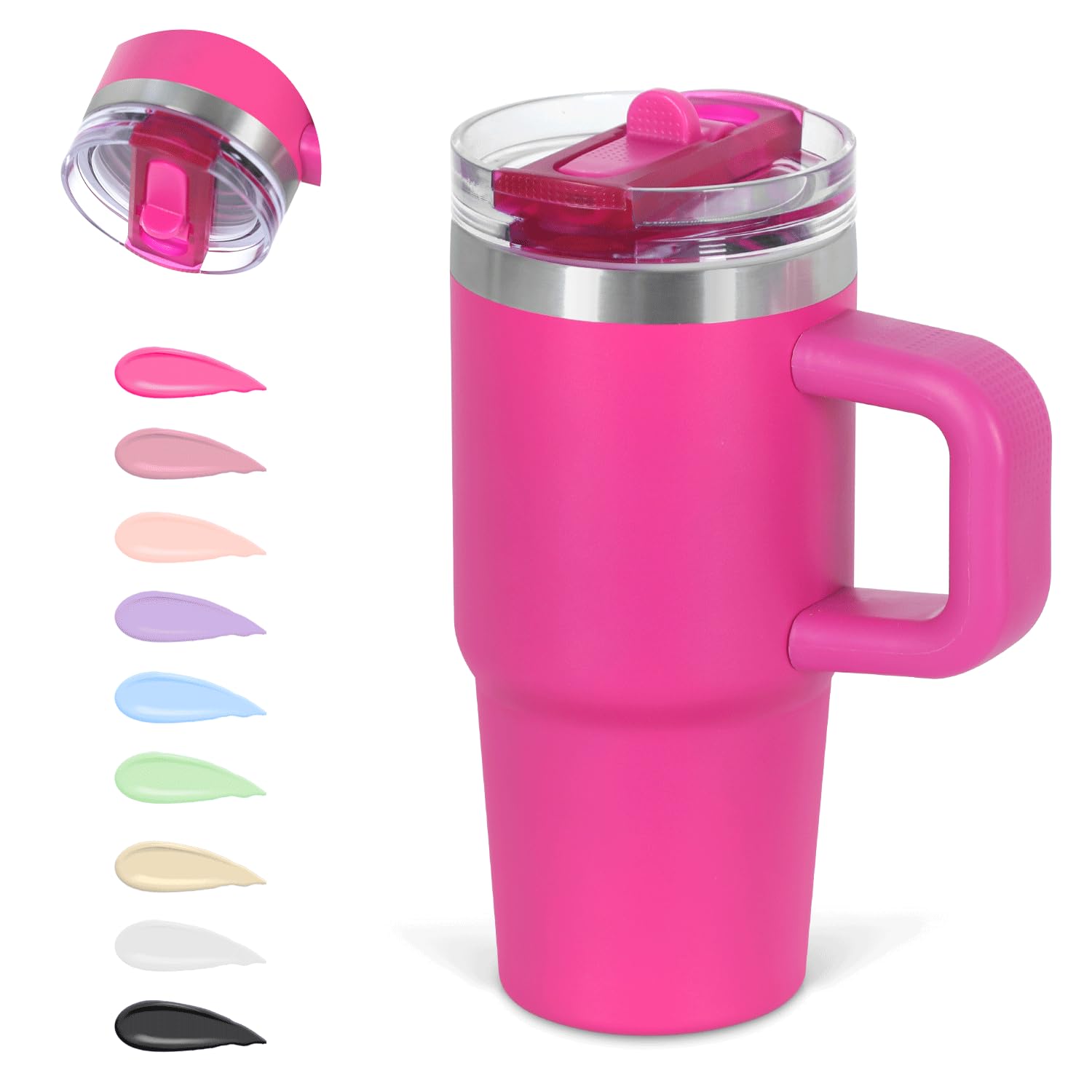 Cosictic 14oz flip-straw tumbler with handle for kids, spill-free on the go.