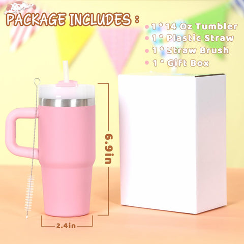 Cosictic 14 oz kids tumbler pink shown during family outings for easy hydration.