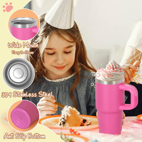 Cosictic 304 stainless steel kids tumbler maintains cold drinks up to 12 hours.