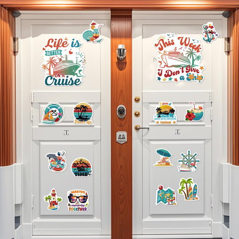 Cosmisun cruise cabin door decor magnets are reusable and easy to reposition