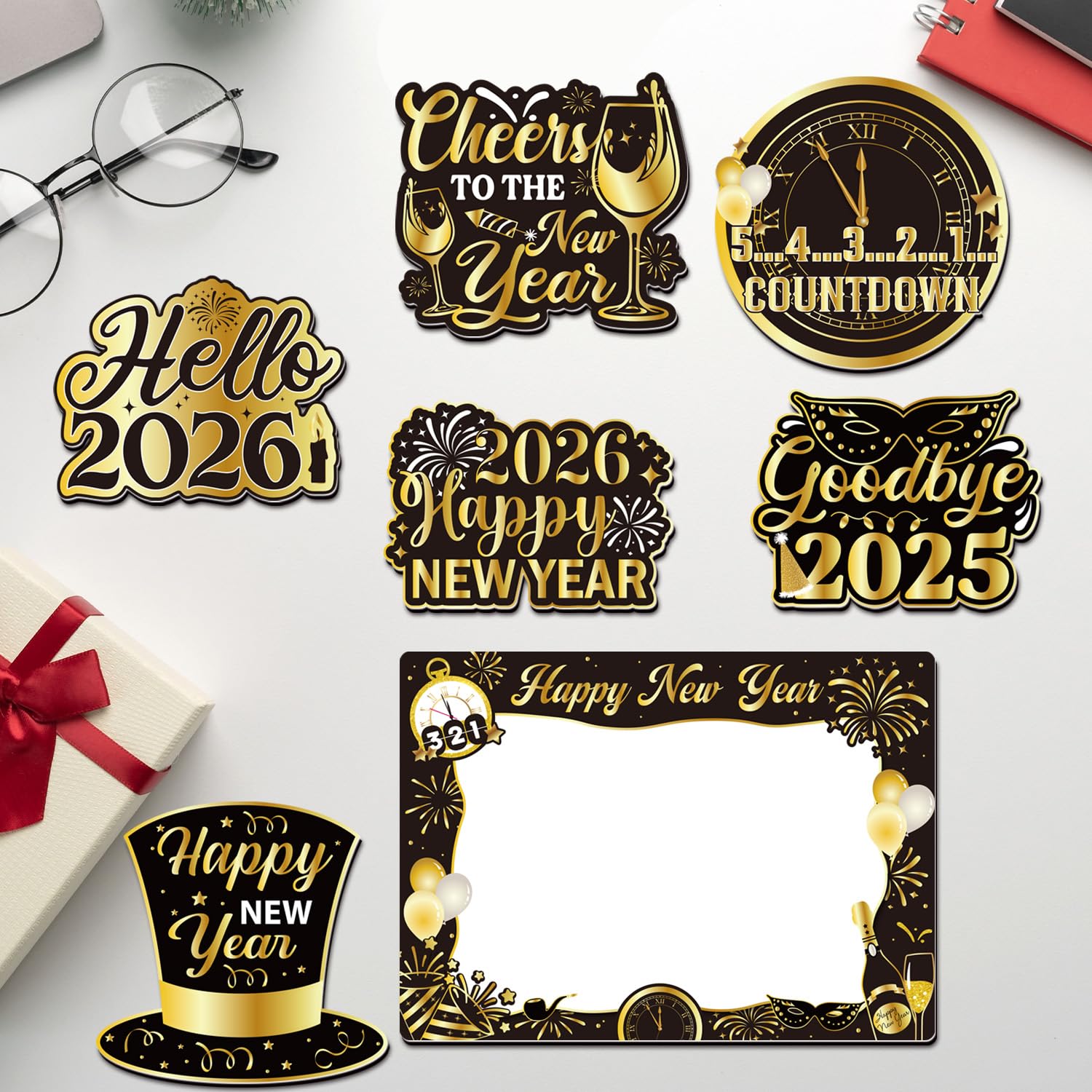 Cosmisun 2026 message magnet displays a festive New Year sentiment on doors.
