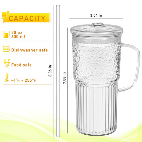 Cosnou embossed glass tumbler with wide mouth adds style to any drink.