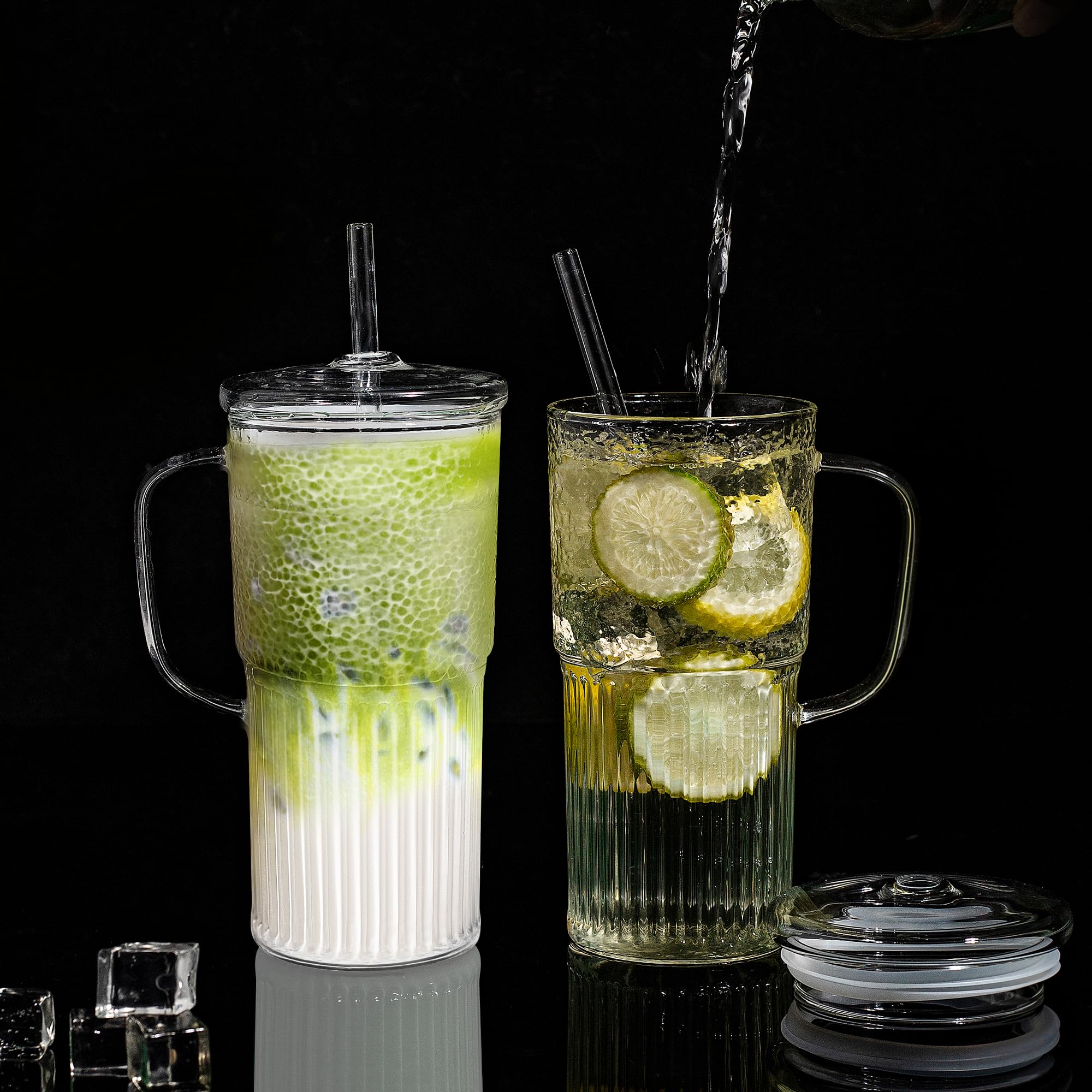 Cosnou glass straw set included for refreshing drinks and eco-friendly sipping.