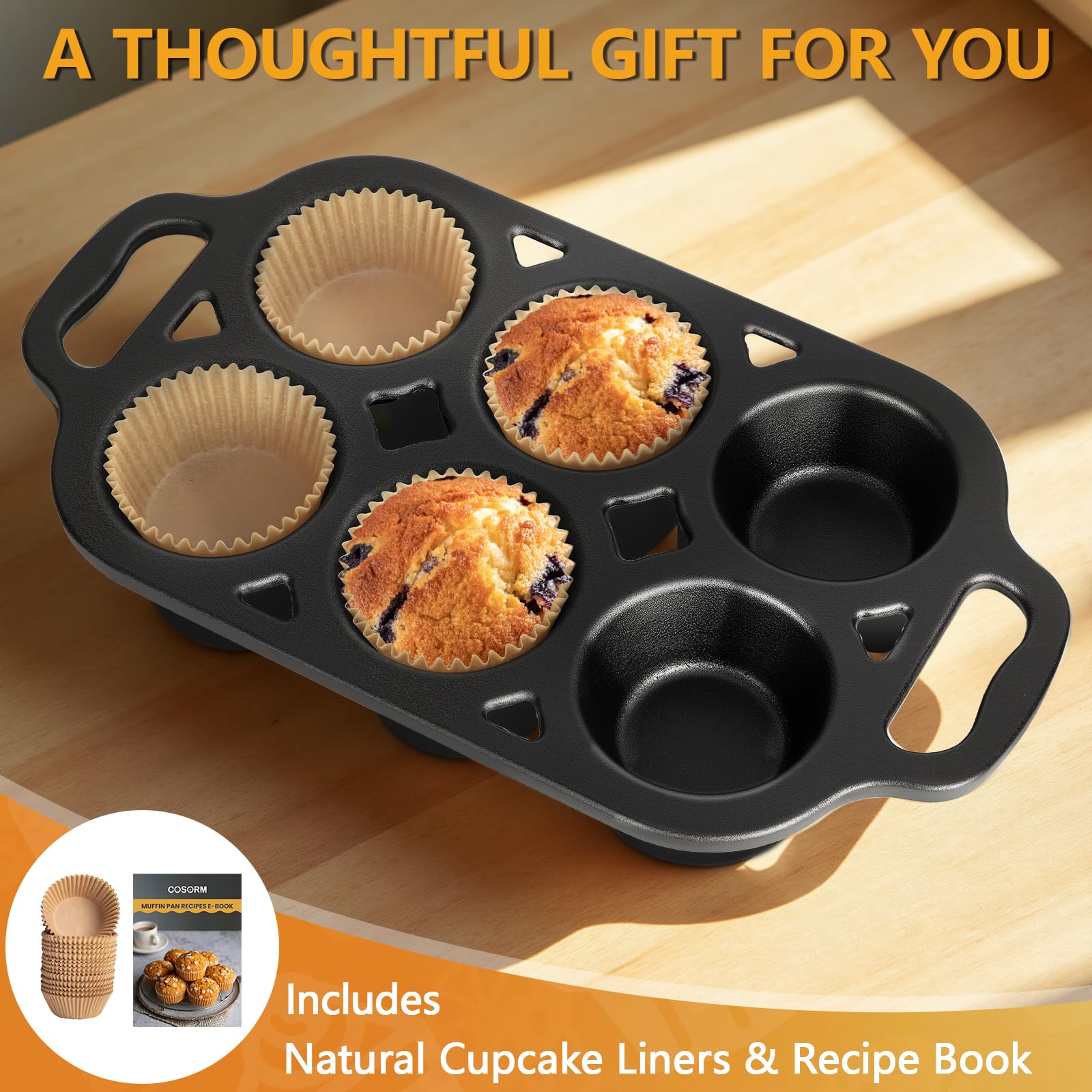 COSORM two-piece set shown together for batch baking muffins and mini pizzas