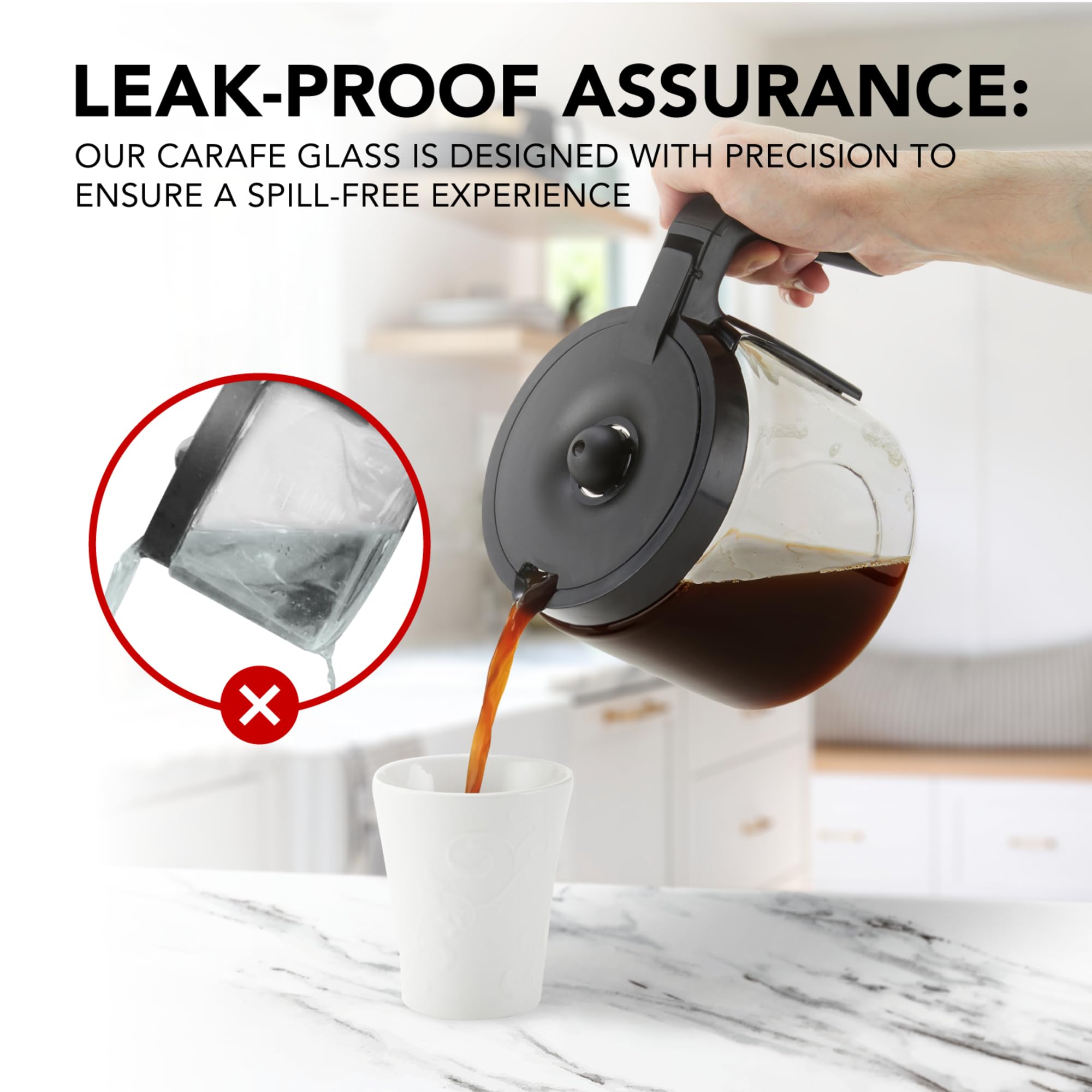 COSPARX durable carafe supports daily use as a replacement.