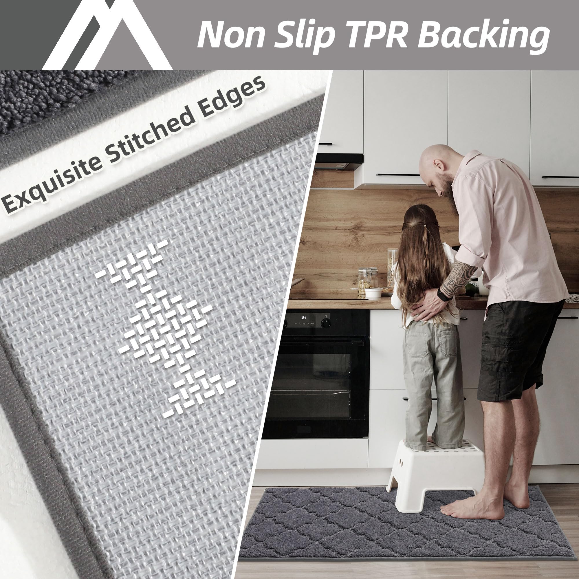 COSY HOMEER durable polyester mat beside the sink with high absorbency