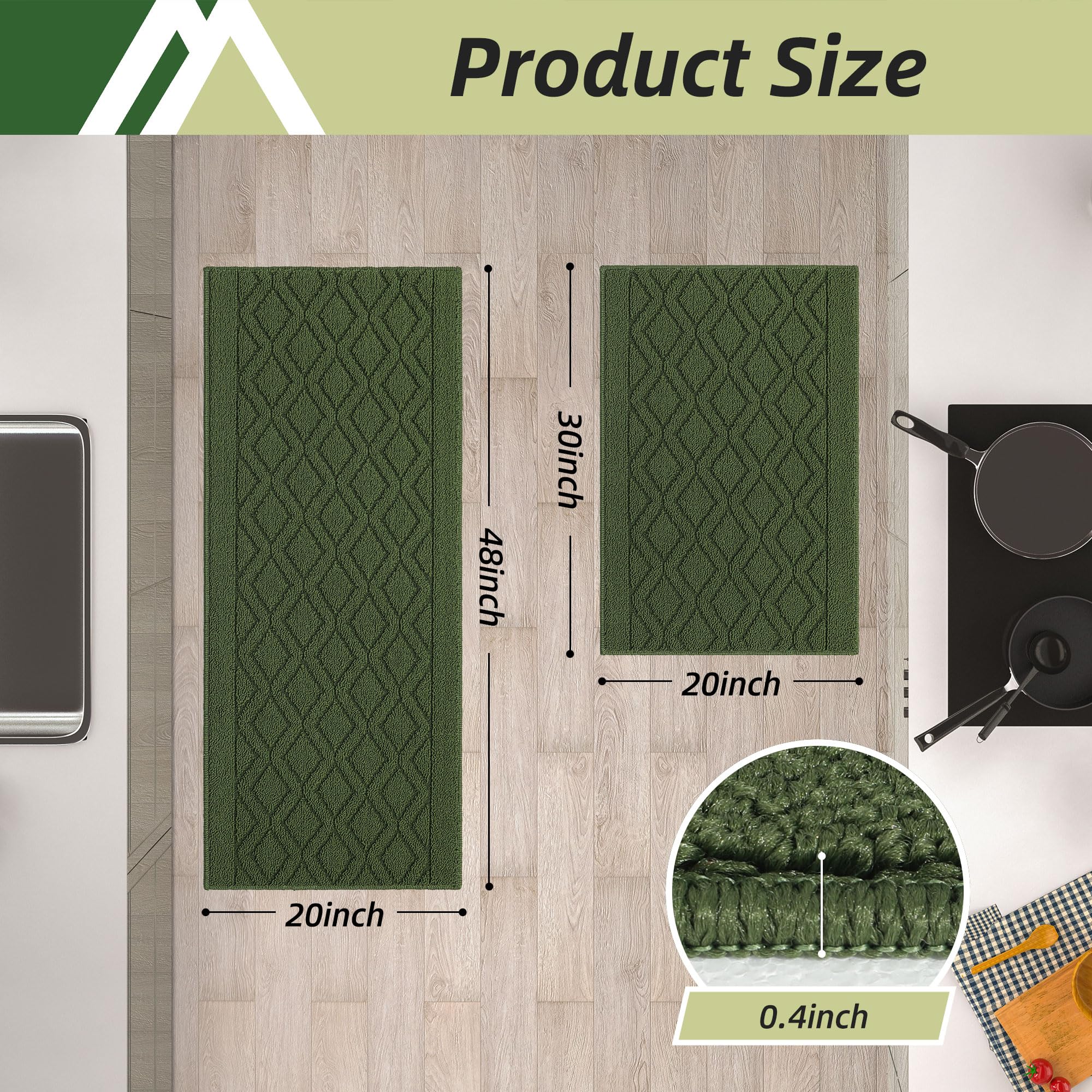 COSY HOMEER machine-washable kitchen mats for deep cleaning