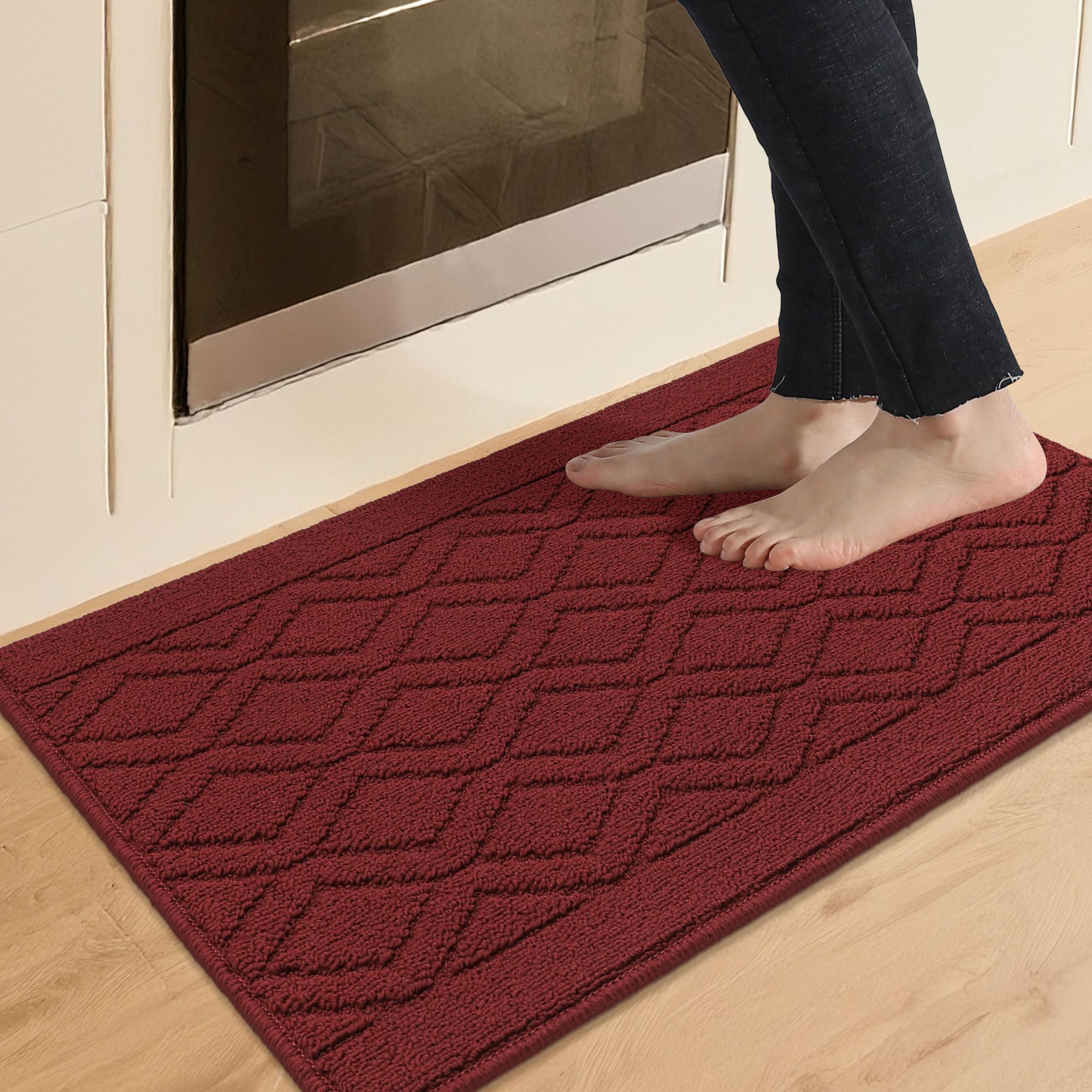 COSY HOMEER kitchen mat absorbent surface protects floors from spills and makes cleanup easier.