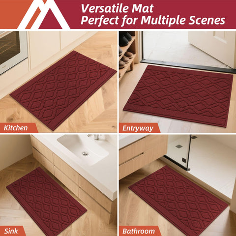 COSY HOMEER kitchen mat red accent adds color while guarding floors from messes.