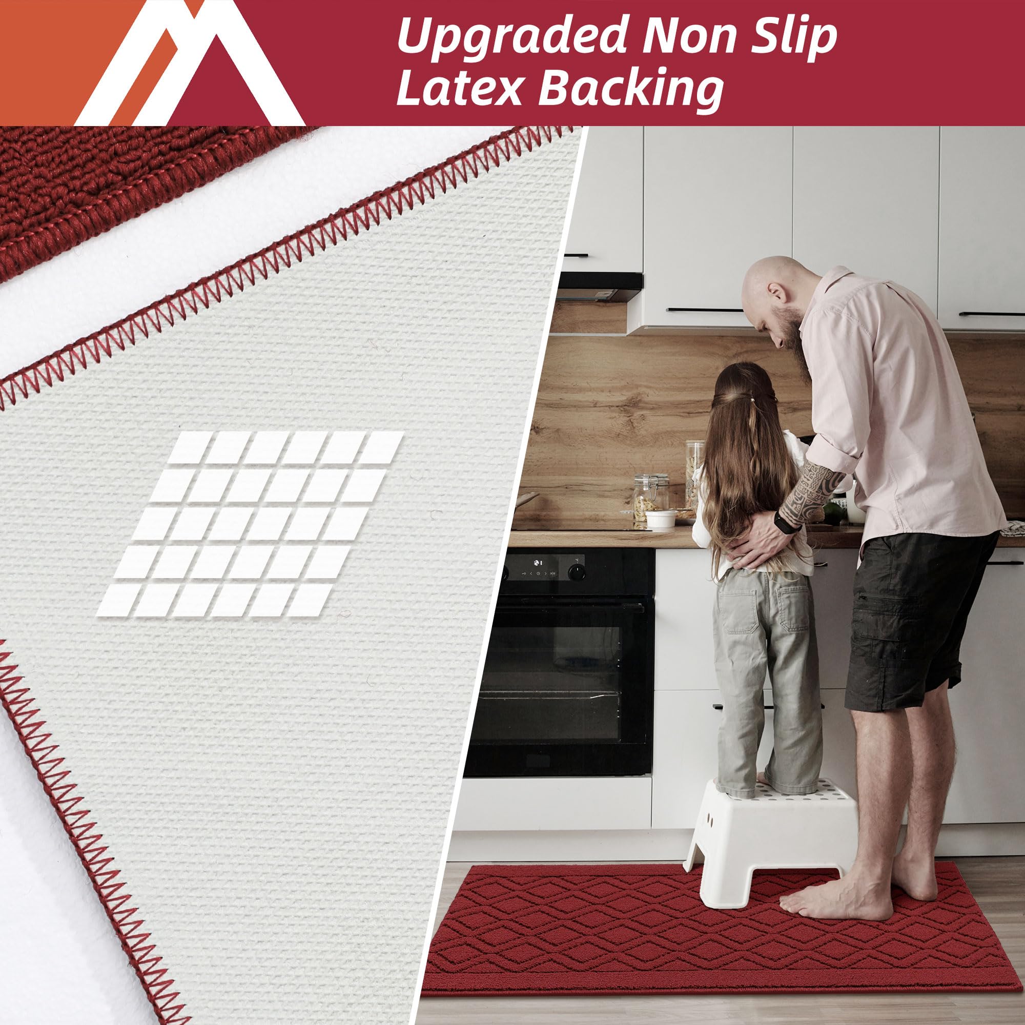 COSY HOMEER kitchen mat washable machine wash for quick, effortless maintenance.