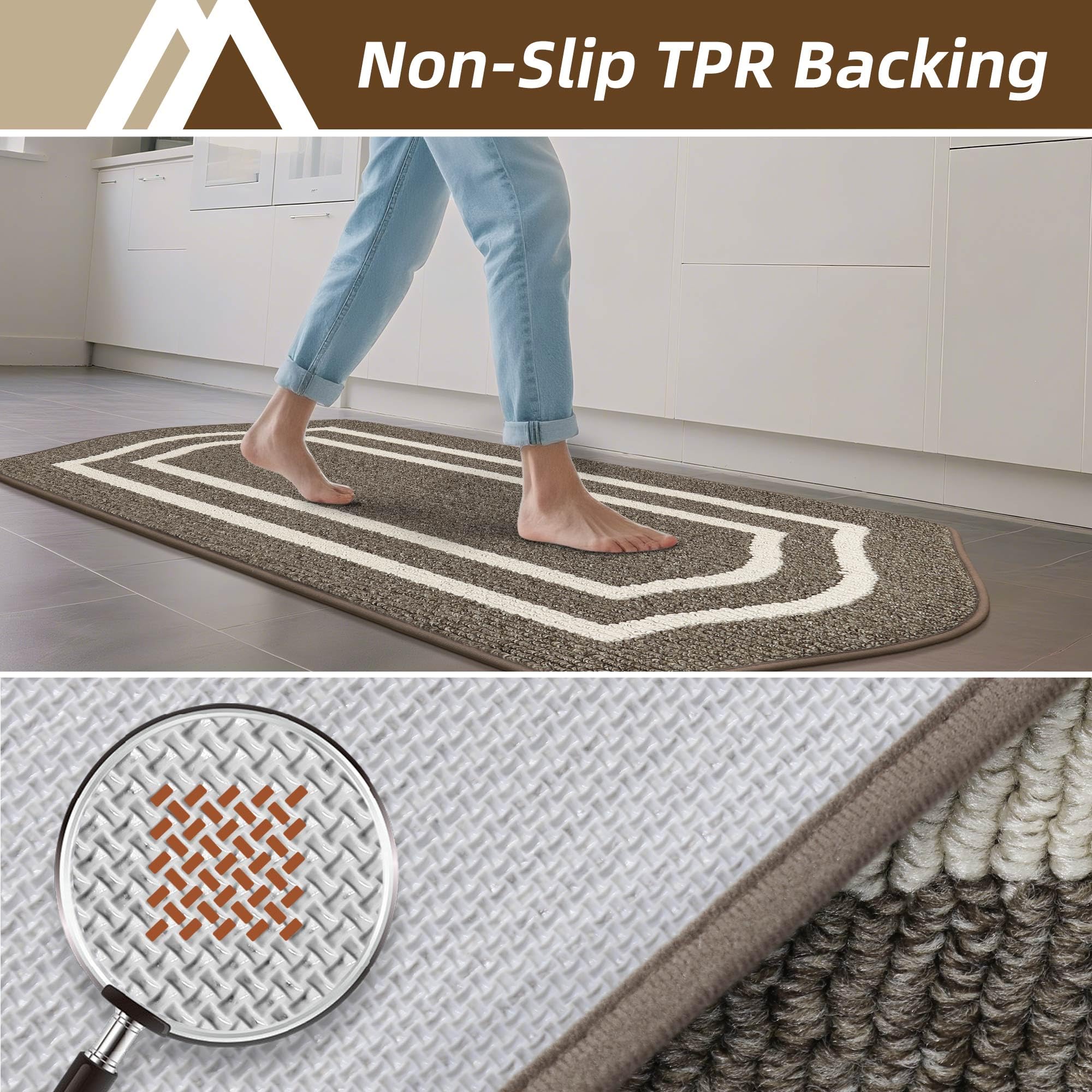 COSY HOMEER washable kitchen mat is easy to clean.