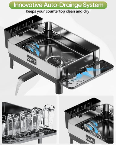 CosyPic dish drying rack knife slot and utensil holder in one unit.