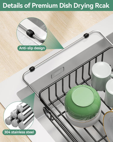 CosyPic removable cutlery holder on rack keeps utensils accessible while drying