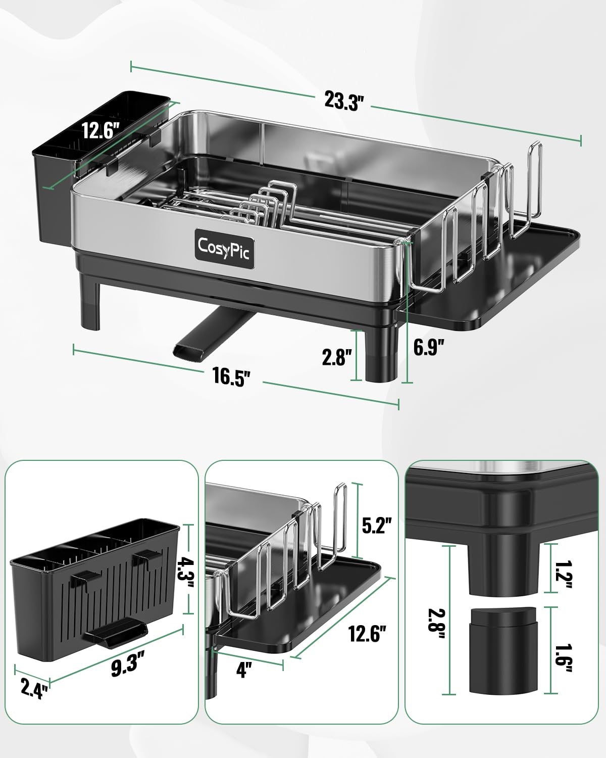 CosyPic dish drying rack space-saving design for small kitchens.
