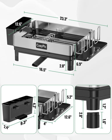CosyPic dish drying rack space-saving design for small kitchens.