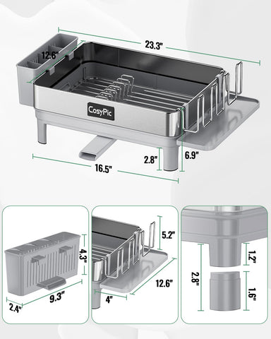 CosyPic dish rack supports up to 110 lbs of dishes for heavy loads.