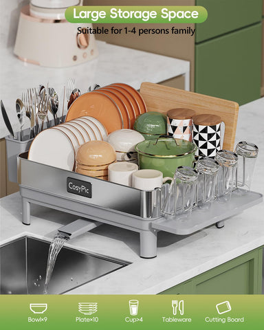 CosyPic dish rack is quick to assemble on the counter without extra tools.