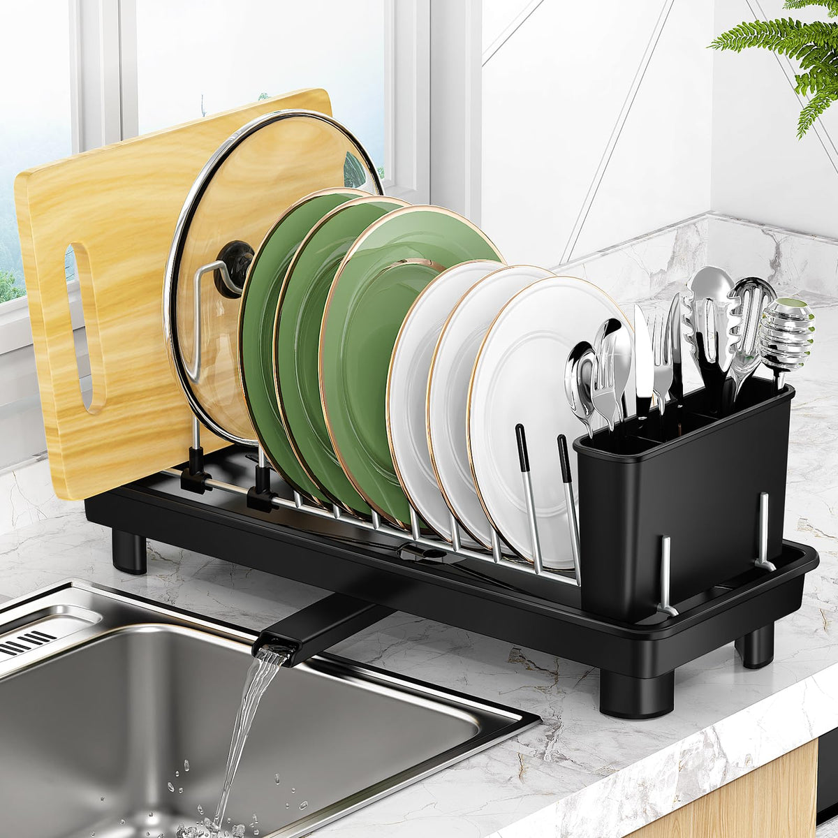 CosyPic small dish drying rack on counter showing compact space-saving design