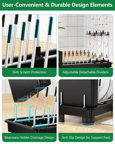 CosyPic stainless steel rack with black finish resists rust for daily use