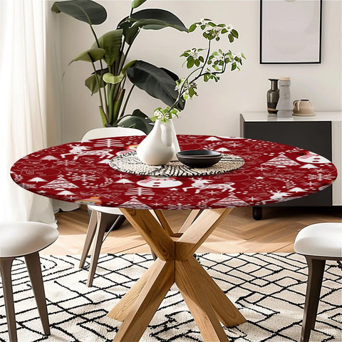 COTAIL round tablecloth with festive Christmas pattern adds holiday charm.