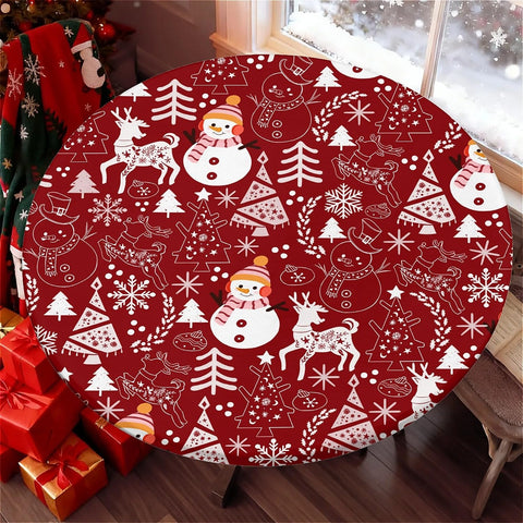 COTAIL round tablecloth elastic edge close-up shows snug fit and durability.