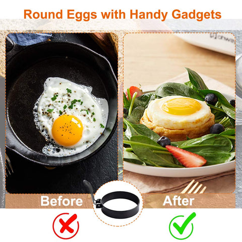 COTEY burger-egg ring keeps patties neat and uniform