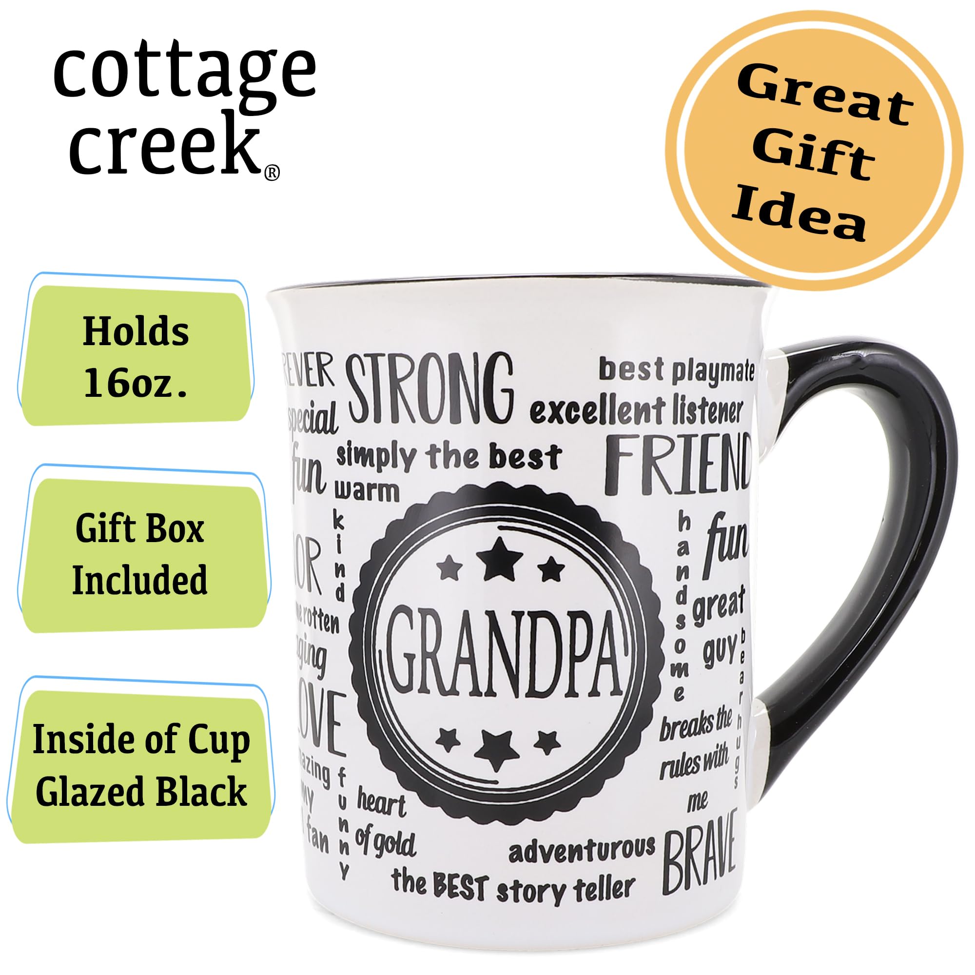 Cottage Creek Grandpa Mug in gift box, ready for thoughtful Grandpa gifts.