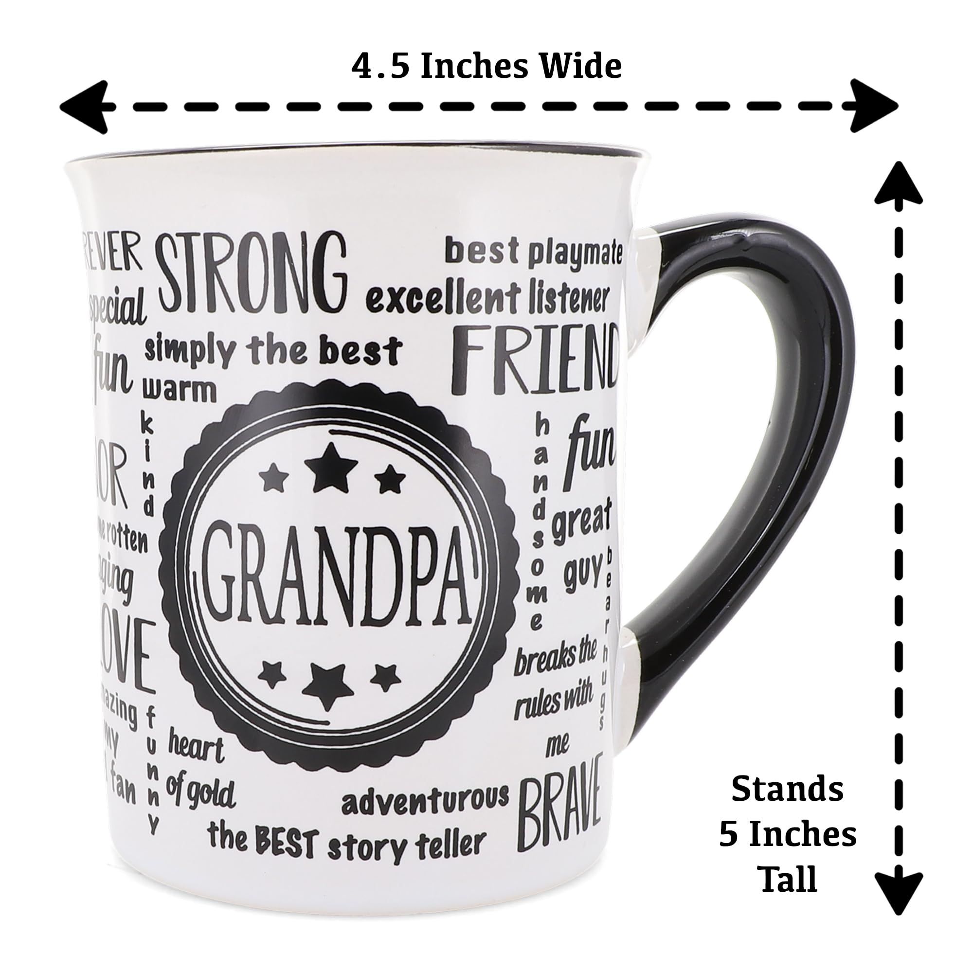 Cottage Creek Grandpa Mug in kitchen setup with coffee, ideal for morning routines.