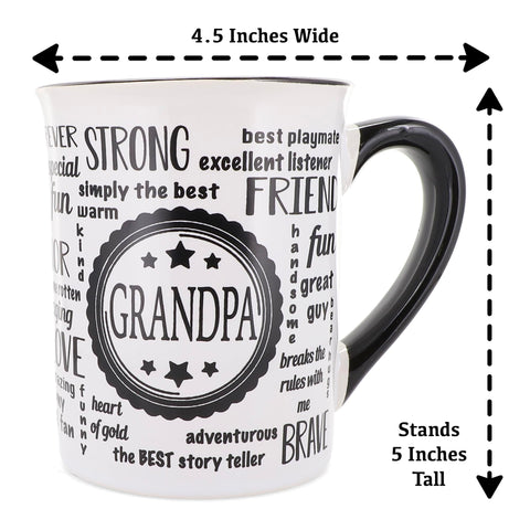 Cottage Creek Grandpa Mug in kitchen setup with coffee, ideal for morning routines.