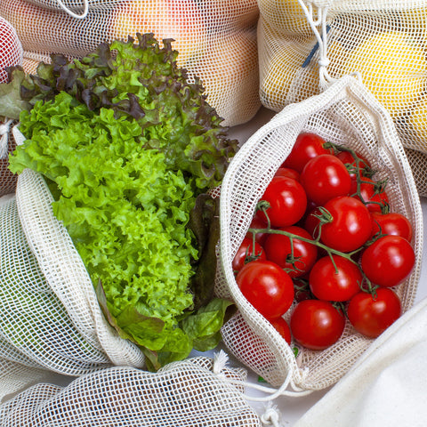Cottify four-size cotton mesh produce bags set for different items