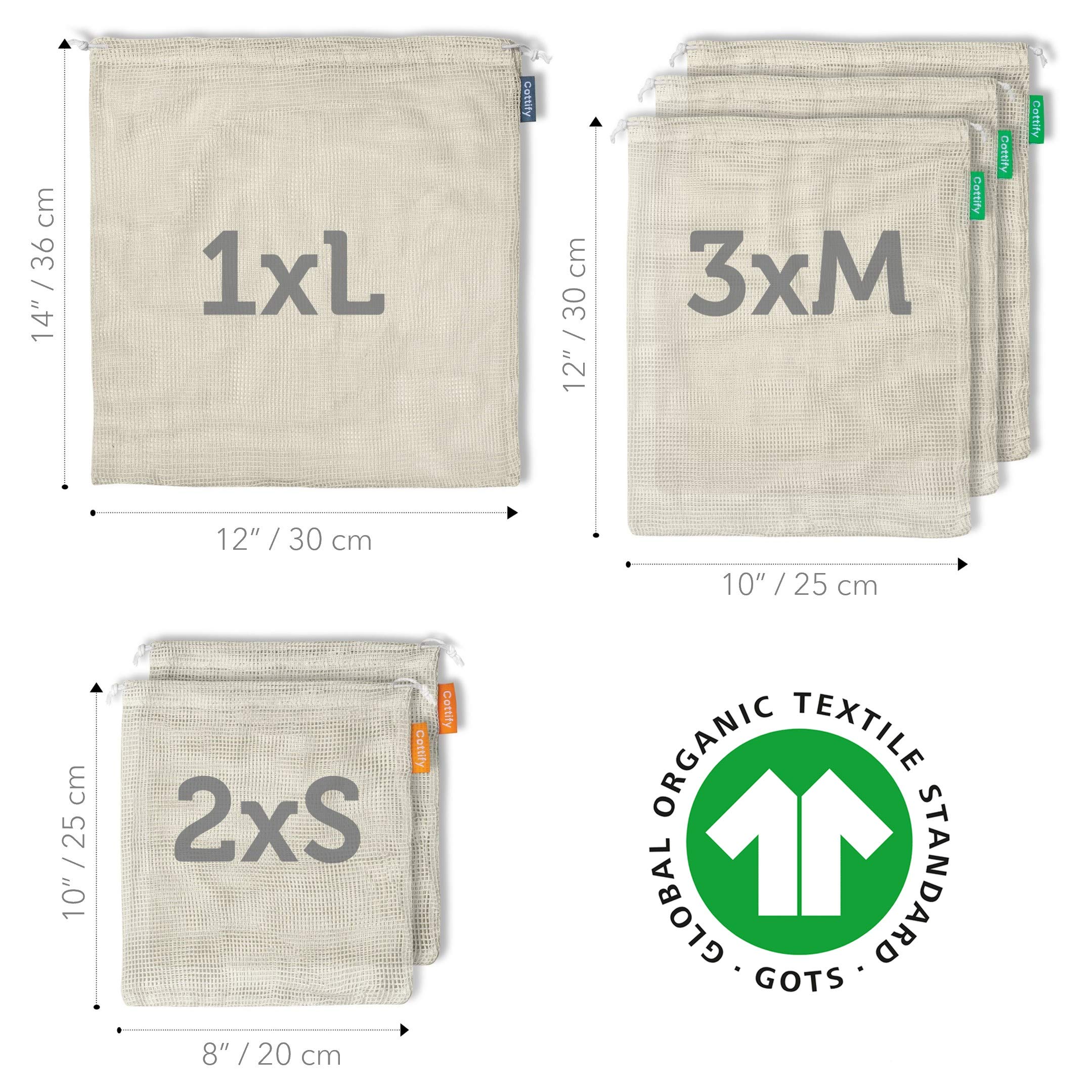 Cottify lightweight 8x10 small mesh bag in use at market
