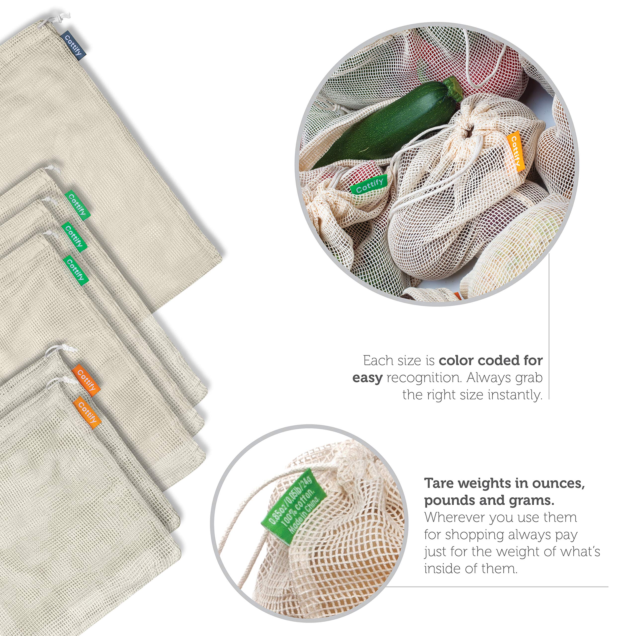 Cottify large 12x14 mesh bag for bulk produce